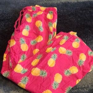 Old navy pink pineapple pajama pants medium